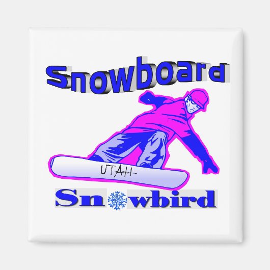 Snowboard Snowbird Magneet (Voorkant)