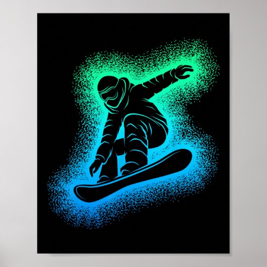 Snowboard Snowboard Kinder Jongens Mannen Poster (Voorkant)