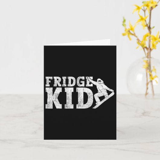 Snowboard Snowboard  Retro Koelkast Kind 1 Kaart (Gele Bloem)