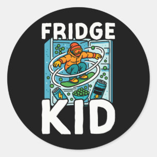 Snowboard Snowboard Retro Koelkast Kind Ronde Sticker