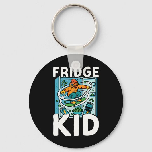 Snowboard Snowboard  Retro Koelkast Kind Sleutelhanger (Voorkant)