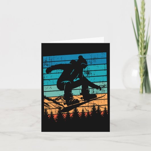 Snowboard Snowboard Retro Mountain Kaart (Voorkant)