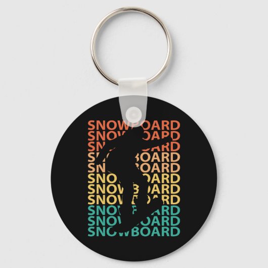 Snowboard Snowboard  Retro Snowboard 1 Sleutelhanger (Voorkant)