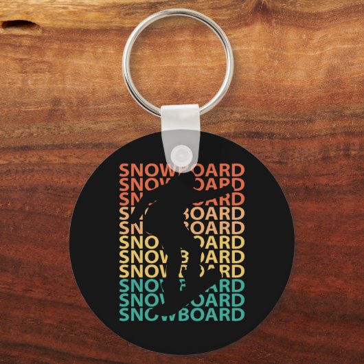 Snowboard Snowboard  Retro Snowboard 1 Sleutelhanger (Voorkant)
