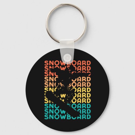 Snowboard Snowboard  Retro Snowboard 3 Sleutelhanger (Voorkant)
