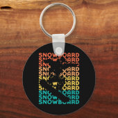 Snowboard Snowboard  Retro Snowboard 3 Sleutelhanger (Voorkant)