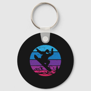 Snowboard Snowboard Silhouette I Retro Sleutelhanger