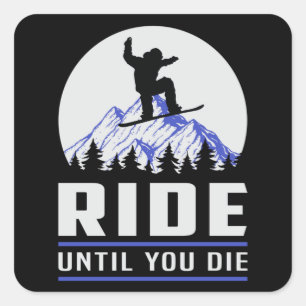 Snowboard Snowboarden Snowboarder Grappig cadeau Vierkante Sticker