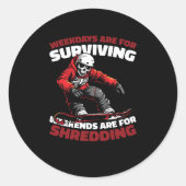 Snowboard - Snowboarden Wintersport Snowboarder Ronde Sticker (Voorkant)