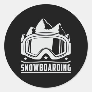 Snowboard Snowboarder Snowboarden Sneeuw Grappig c Ronde Sticker