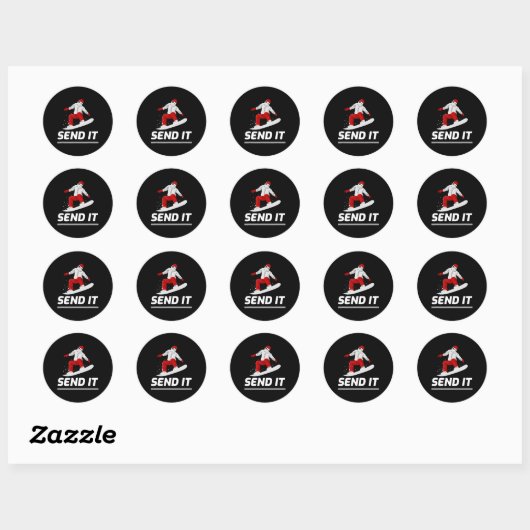 Snowboard Snowboarder verzendt het Snowboarding Wi Ronde Sticker (Vel)