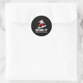 Snowboard Snowboarder verzendt het Snowboarding Wi Ronde Sticker (Tas)