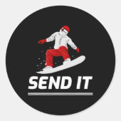 Snowboard Snowboarder verzendt het Snowboarding Wi Ronde Sticker (Voorkant)