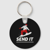 Snowboard Snowboarder verzendt het Snowboarding Wi Sleutelhanger (Voorkant)