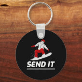 Snowboard Snowboarder verzendt het Snowboarding Wi Sleutelhanger (Voorkant)
