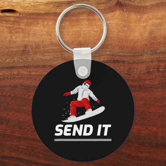 Snowboard Snowboarder verzendt het Snowboarding Wi Sleutelhanger (Voorkant)