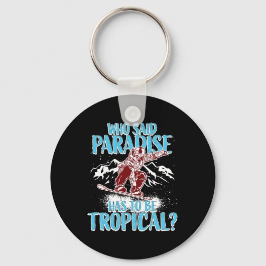 Snowboard Snowboarder Winter Funny Qu Sleutelhanger (Voorkant)