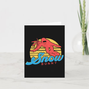 Snowboard Snowboarding  Retro Bunny Girl Kaart