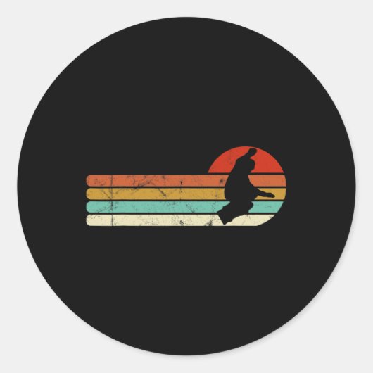 Snowboard Snowboarding  Retro Ronde Sticker (Voorkant)