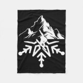 Snowboard Snowflake  Retro Fleece Deken (Voorkant)