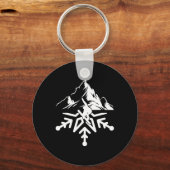 Snowboard Snowflake  Retro Sleutelhanger (Voorkant)