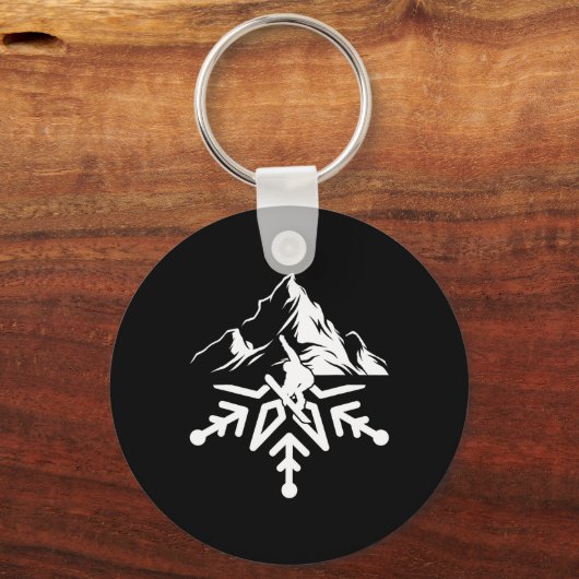 Snowboard Snowflake  Retro Sleutelhanger (Voorkant)