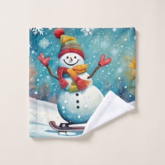Snowboard Snowman Lingerie (Gant de toilette)