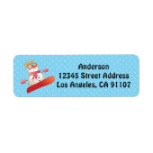 Snowboard Snowman Return Address Labels (Voorkant)