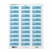 Snowboard Snowman Return Address Labels (Full Sheet)