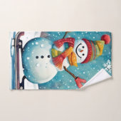 Snowboard Snowman serviette main (Serviette à main)