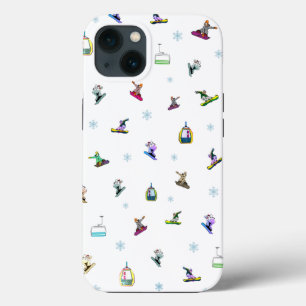 Snowboard Sportpatroontekening Telefoon/iPad-draag iPhone 13 Hoesje