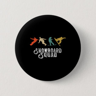 Snowboard Squad Retro Snowboard Winter Sport Snowb Ronde Button 5,7 Cm