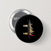 Snowboard Tree Snowboarder Retro Ronde Button 5,7 Cm (Voorkant /achterkant)
