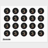 Snowboard Tree Snowboarder Retro Ronde Sticker (Vel)