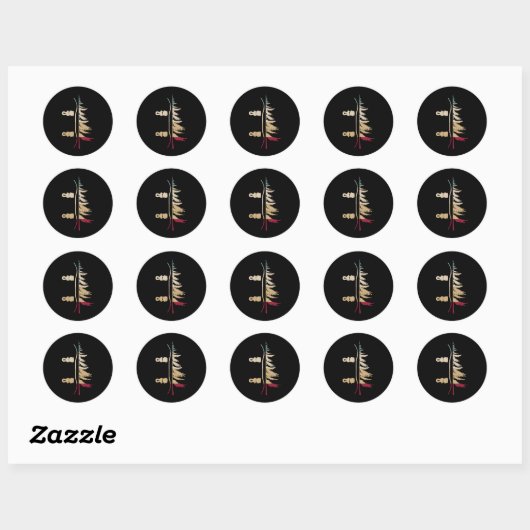 Snowboard Tree Snowboarder Retro Ronde Sticker (Vel)
