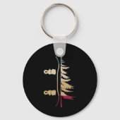 Snowboard Tree Snowboarder Retro Sleutelhanger (Voorkant)