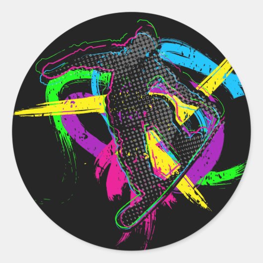 Snowboard Trick Ronde Sticker (Voorkant)