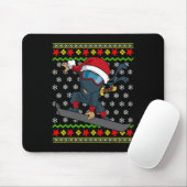 Snowboard Ugly KerstSweater Pattern Ninja Sno Muismat (Met muis)