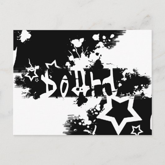 Snowboard : uitgekrabd briefkaart (Voorkant)