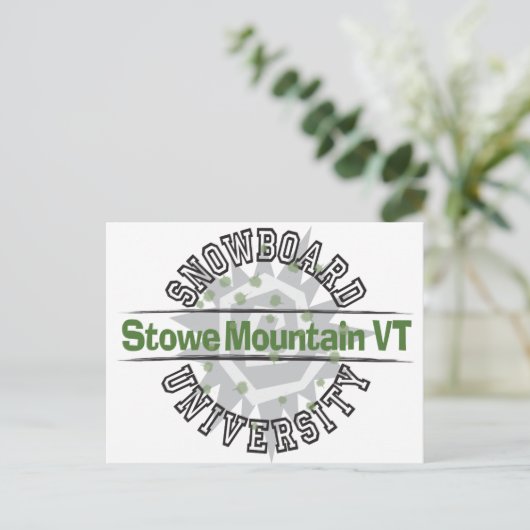 Snowboard Universiteit - Stowe Mountain VT Briefkaart (Staand voorkant)