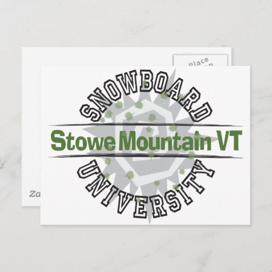 Snowboard Universiteit - Stowe Mountain VT Briefkaart (Voorkant / Achterkant)