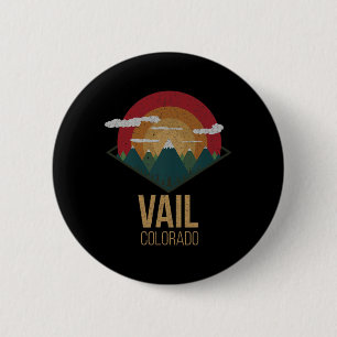 Snowboard Vail Colorado Ski Winter Mountain Gift S Ronde Button 5,7 Cm