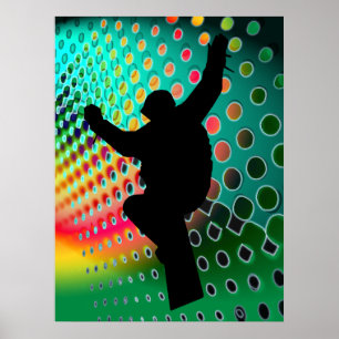 Snowboard van de kosmische sneeuwstorm poster