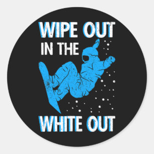 Snowboard veeg uit in het witte skigebied Sno Ronde Sticker