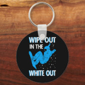 Snowboard veeg uit in het witte skigebied Sno Sleutelhanger (Voorkant)