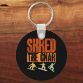 Snowboard versnippert de Gnar Snowboarder Snowboar Sleutelhanger (Voorkant)