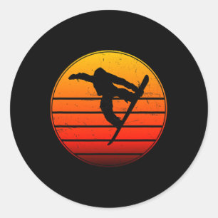 Snowboard Vrouwen Snowboarder Snowboarden Mannen 1 Ronde Sticker
