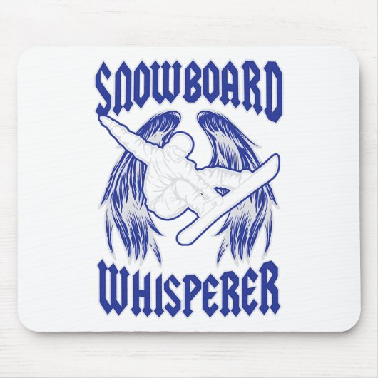 Snowboard Whisperer Rock and Roll stijl Angel Wing Muismat (Voorkant)