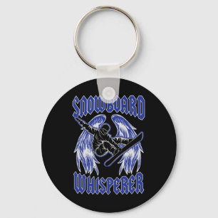 Snowboard Whisperer Rock and Roll stijl Angel Wing Sleutelhanger