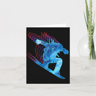 Snowboard Winter Kleur Vakantie Gift Snowb Kaart